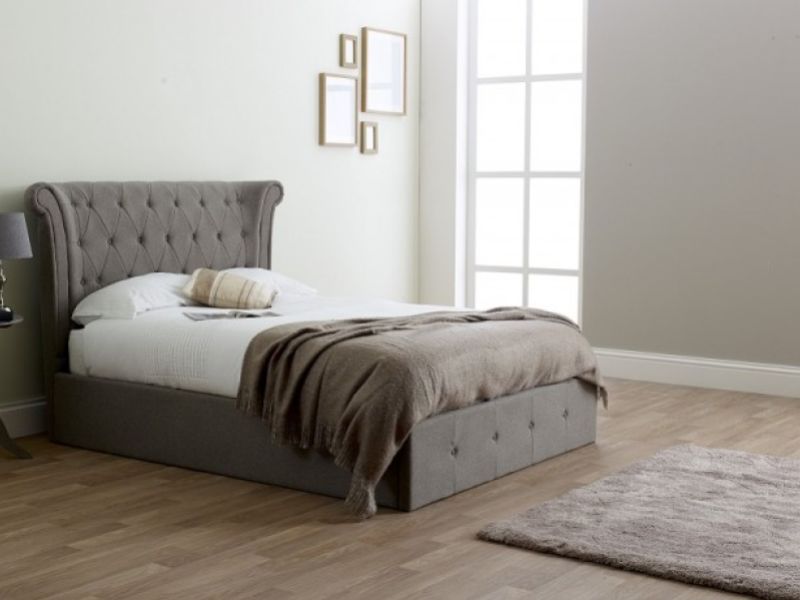 Limelight Epsilon 6ft Super Kingsize Grey Fabric Ottoman Bed Frame