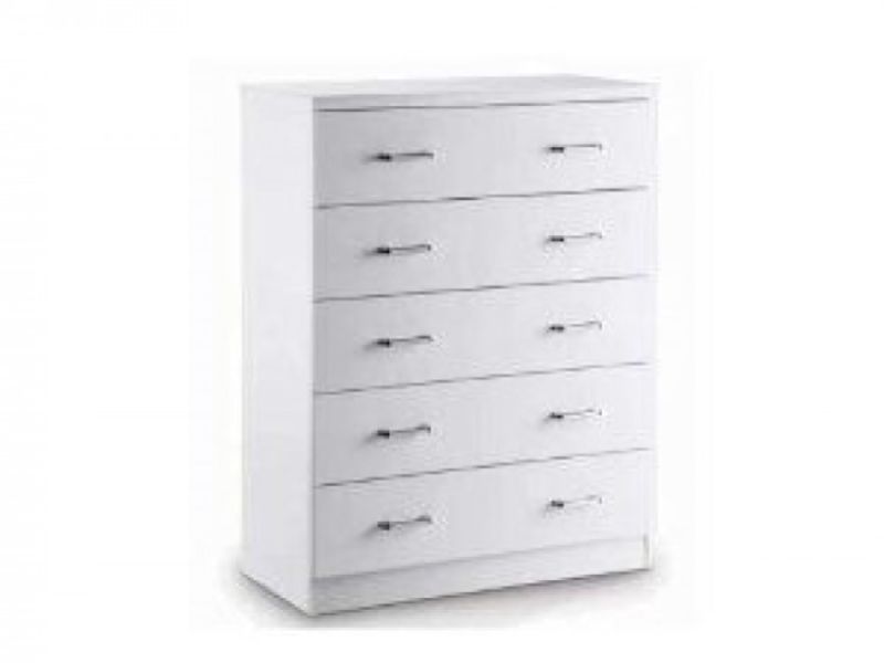 LPD Novello 5 Drawer Chest In White Gloss