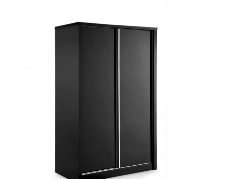 LPD Novello Sliding Door Wardrobe In Black Gloss