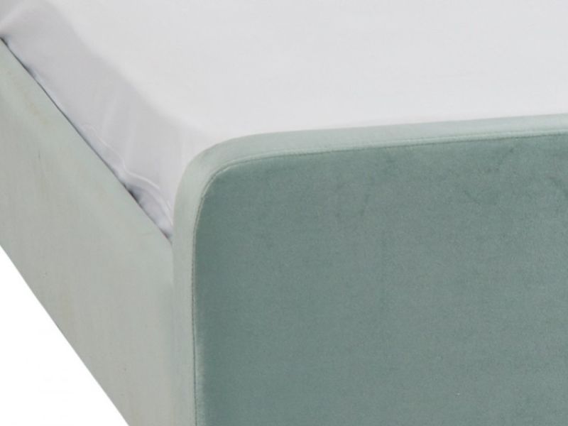 LPD Pierre 5ft Kingsize Aqua Velvet Fabric Bed Frame