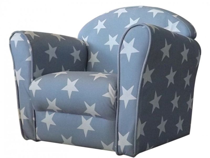 Kidsaw Grey With White Stars Childrens Mini Armchair