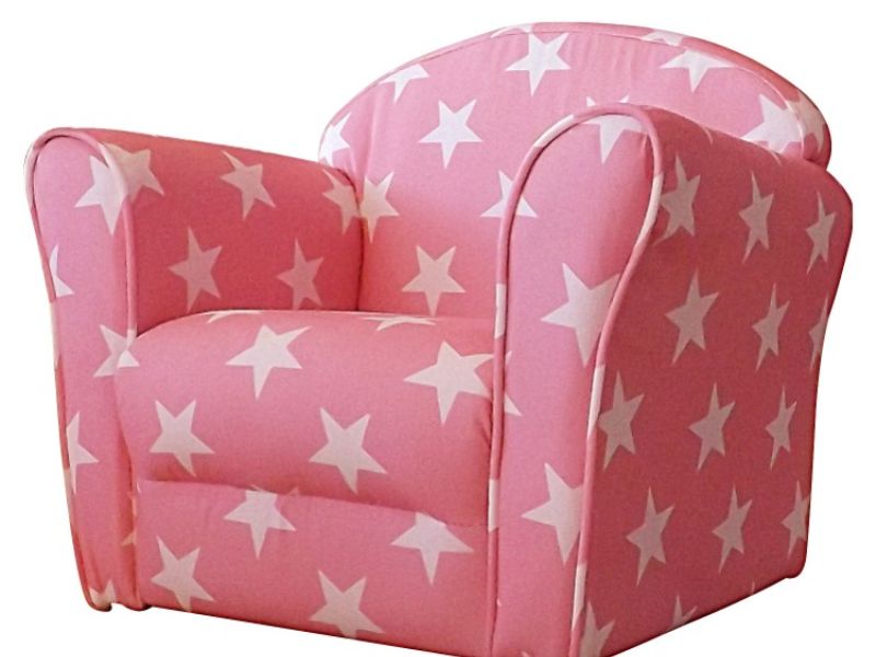 Kidsaw Pink With White Stars Childrens Mini Armchair