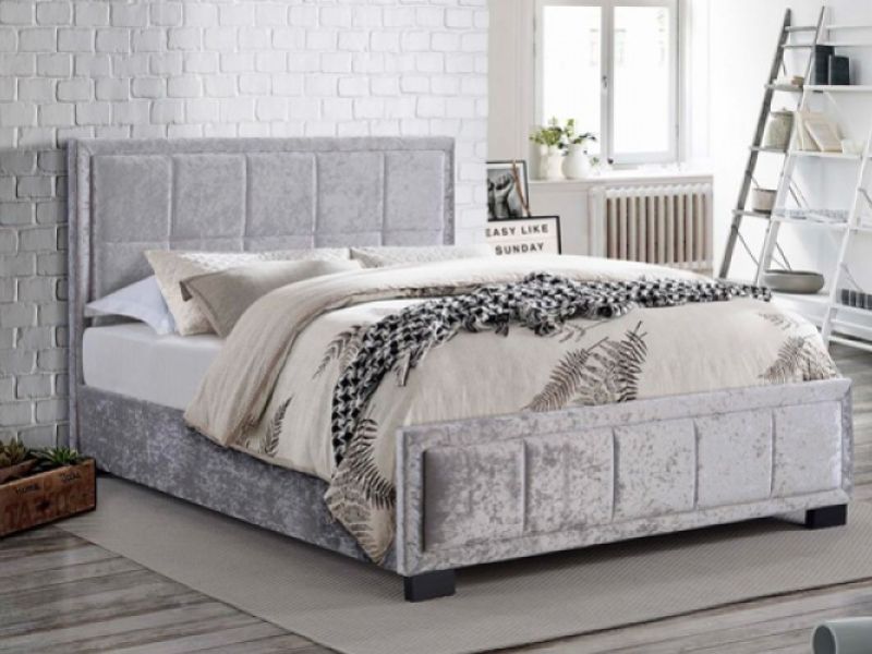 Birlea Hannover 5ft Kingsize Steel Crushed Velvet Fabric Bed Frame