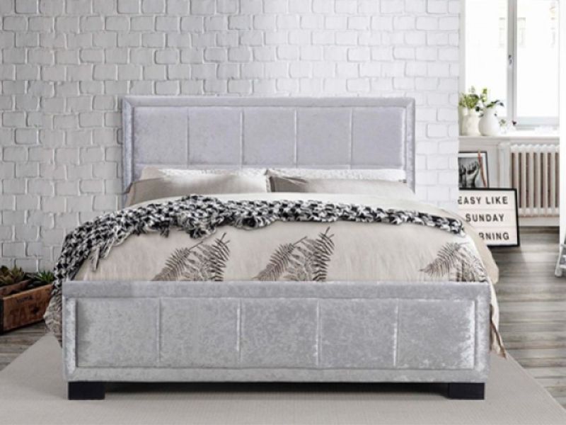 Birlea Hannover 4ft6 Double Steel Crushed Velvet Fabric Bed Frame