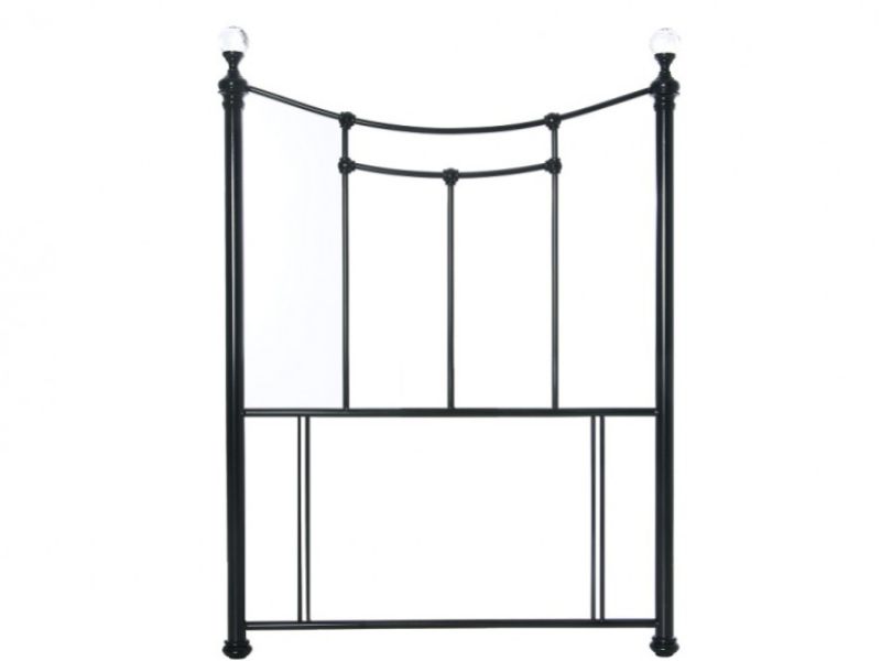 Limelight Metis 4ft6 Double Metallic Black Metal Headboard with Crystal