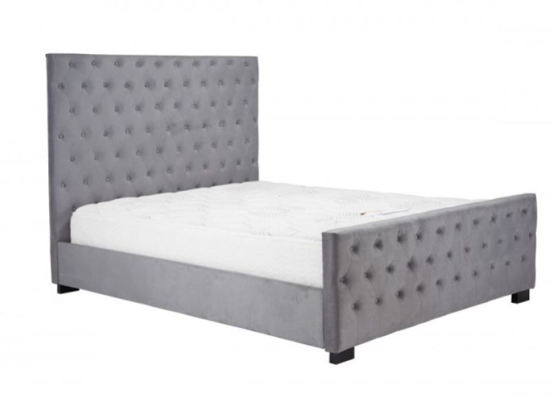 Birlea Marquis 5ft Kingsize Grey Velvet Fabric Bed Frame