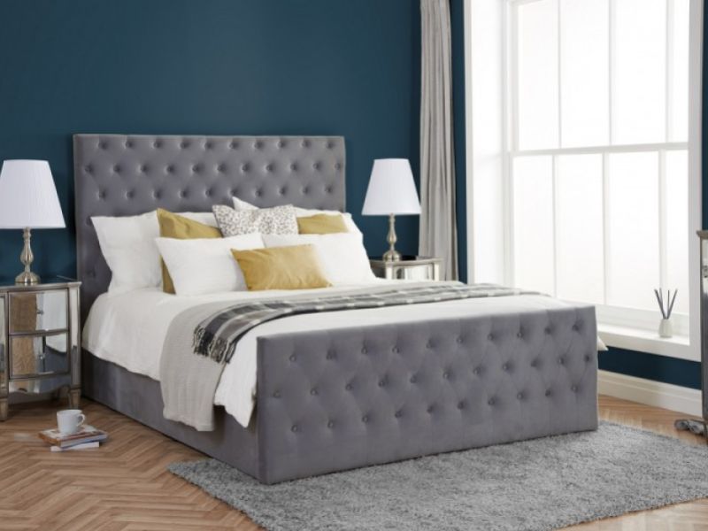 Birlea Marquis 5ft Kingsize Grey Velvet Fabric Ottoman Bed Frame