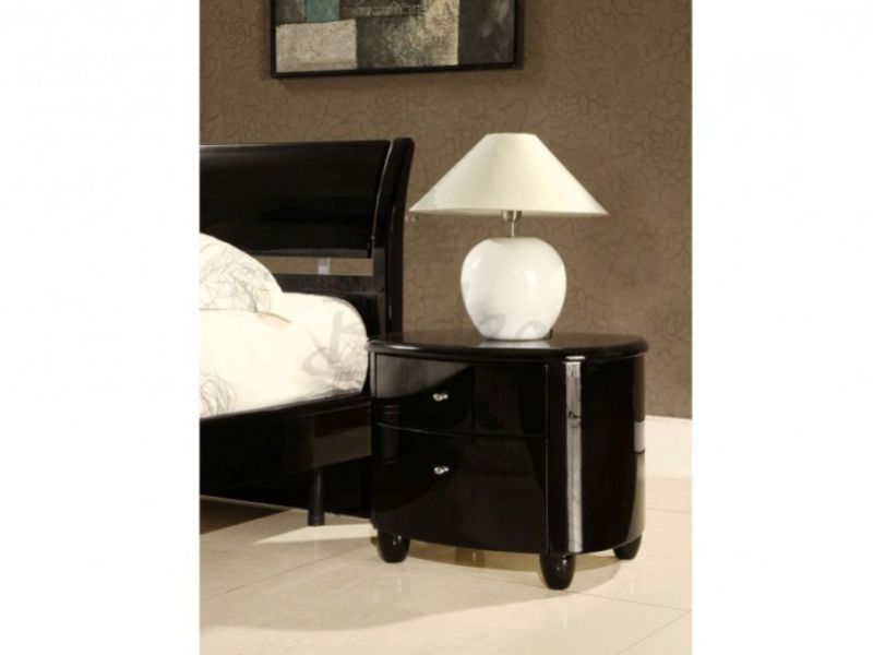 Birlea Aztec Black Gloss 2 Drawer Nightstand