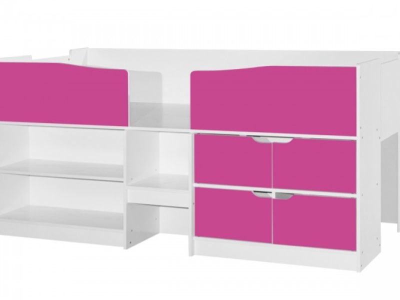 Birlea Merlin Cabin Bed White And Pink