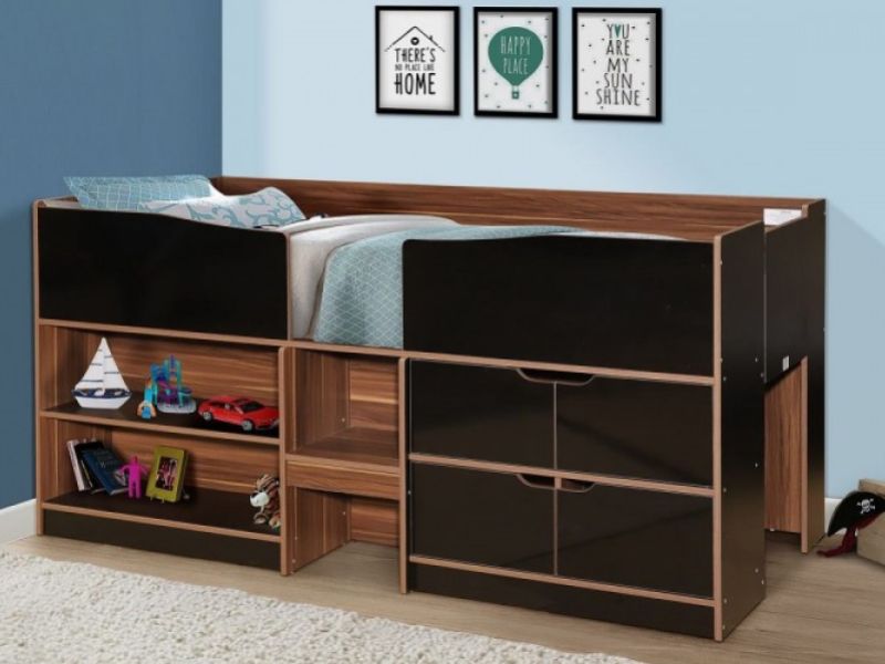 Birlea Merlin Cabin Bed Black And Walnut