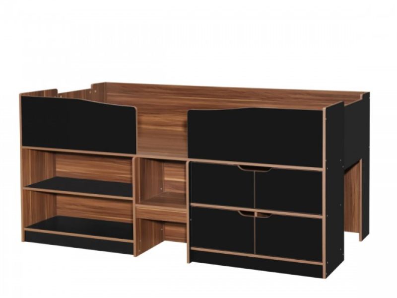 Birlea Merlin Cabin Bed Black And Walnut