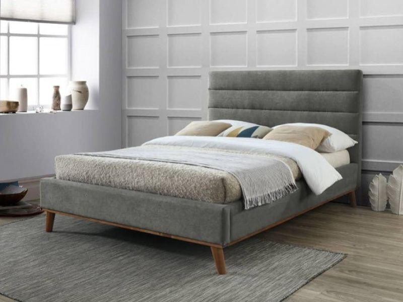 Time Living Mayfair 4ft6 Double Light Grey Fabric Bed Frame