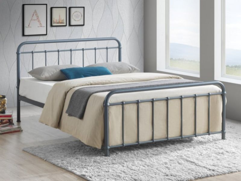 Time Living Miami 4ft6 Double Grey Metal Bed Frame