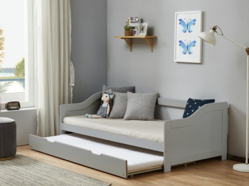 Birlea Brixton 3ft Single Grey Wooden Guest Day Bed