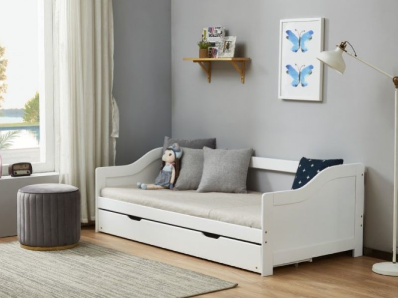 Birlea Brixton 3ft Single White Wooden Guest Day Bed