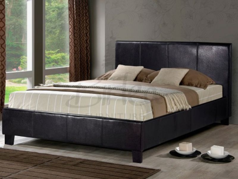 Birlea Berlin 4ft6 Double Brown Faux Leather Bed Frame