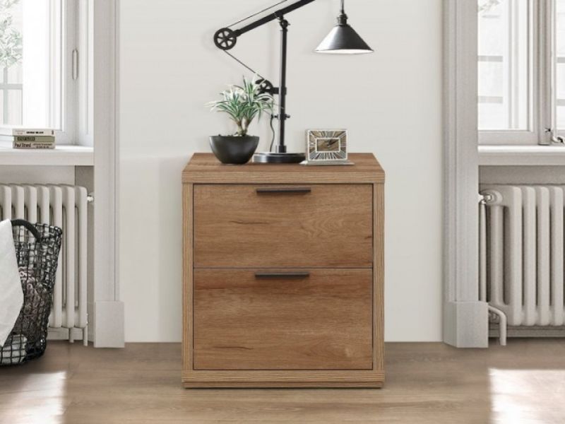 Birlea Stockwell Oak Finish 2 Drawer Bedside