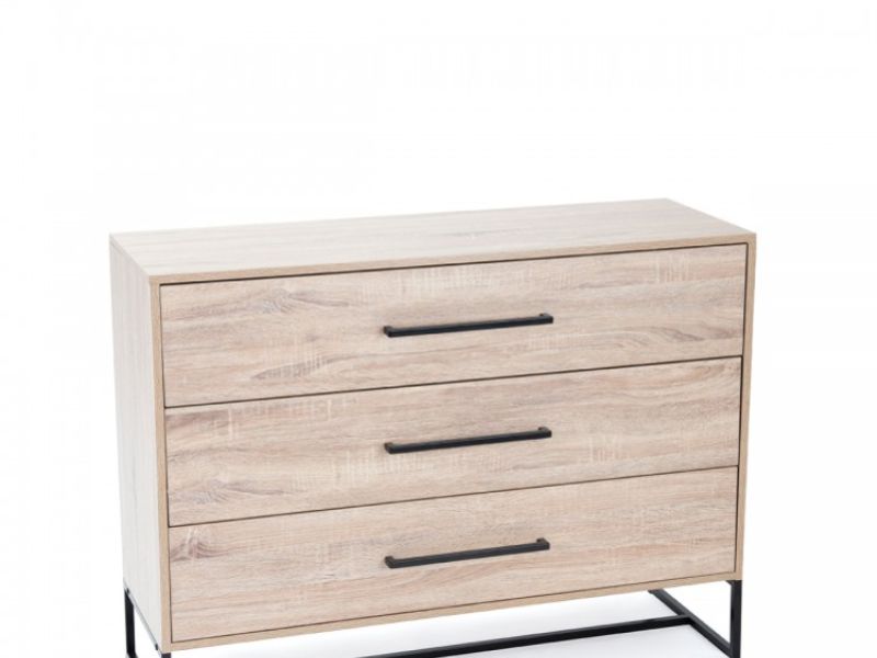 Birlea Conrad Silver Oak Finish 3 Drawer Chest