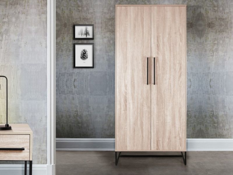 Birlea Conrad Silver Oak Finish 2 Door Wardrobe