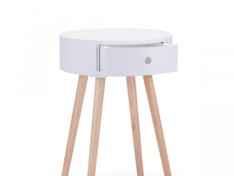 Birlea Quinn White 1 Drawer Side Table