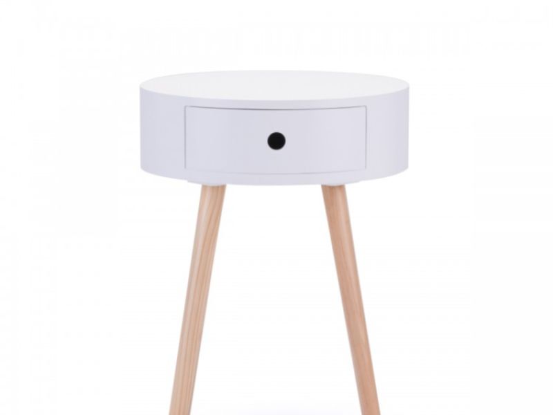 Birlea Quinn White 1 Drawer Side Table