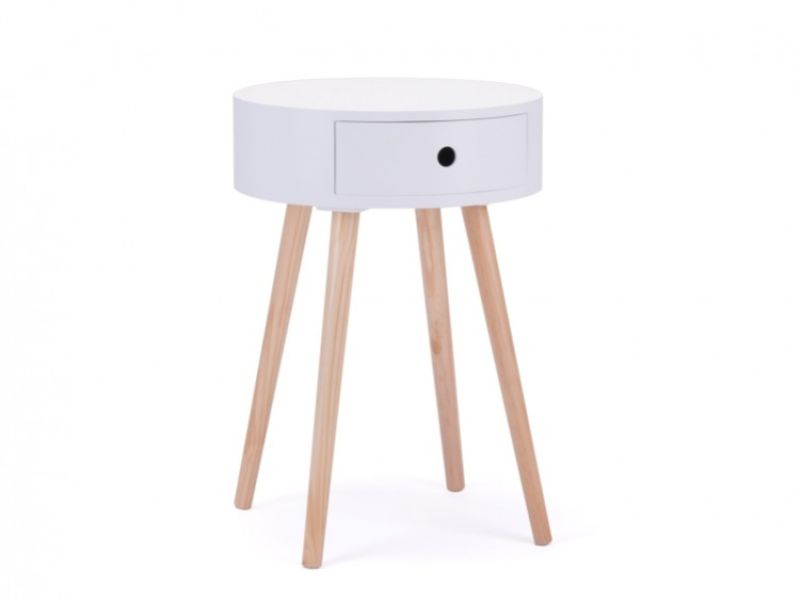 Birlea Quinn White 1 Drawer Side Table