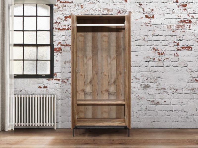 Birlea Urban Rustic Finish 2 Door Wardrobe