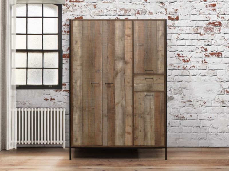 Birlea Urban Rustic Finish 4 Door Wardrobe