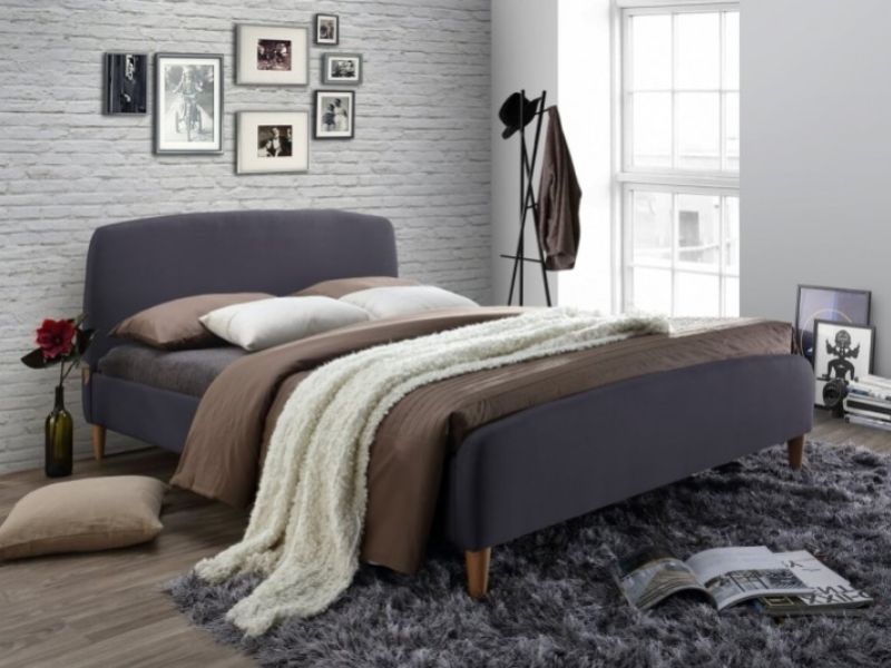 Time Living Geneva 5ft Kingsize Dark Grey Fabric Bed Frame