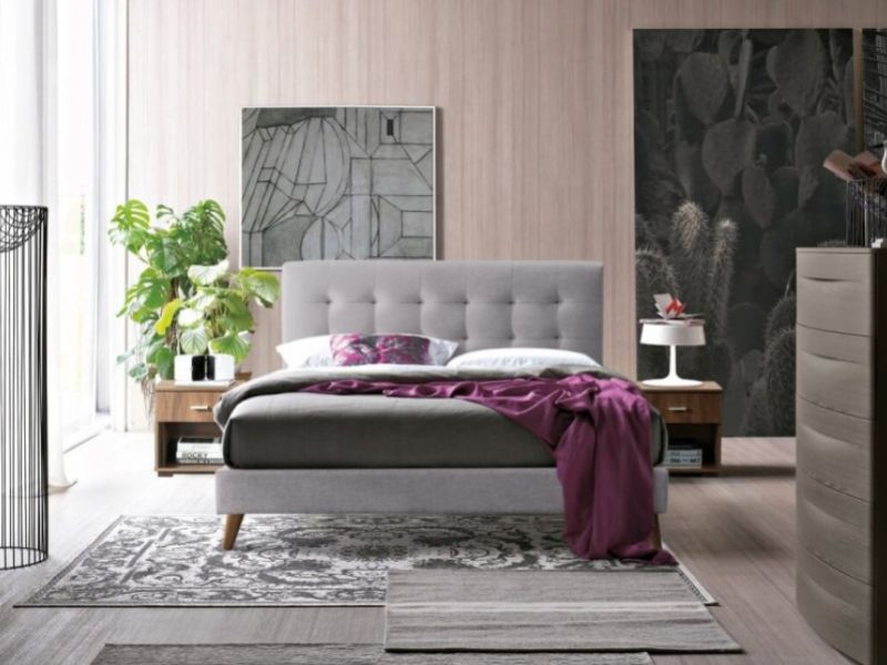 Time Living Novara 4ft6 Double Light Grey Fabric Bed Frame