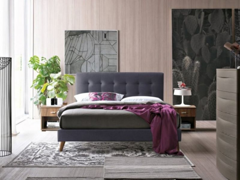 Time Living Novara 4ft6 Double Dark Grey Fabric Bed Frame
