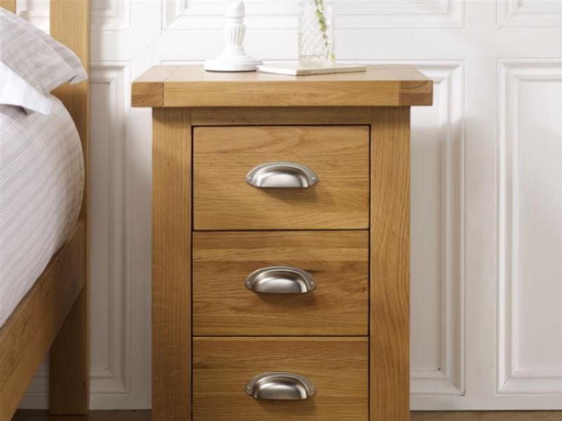 Birlea Woburn Oak 3 Drawer Large Bedside