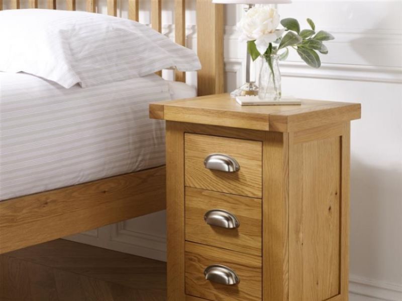 Birlea Woburn Oak 3 Drawer Small Bedside