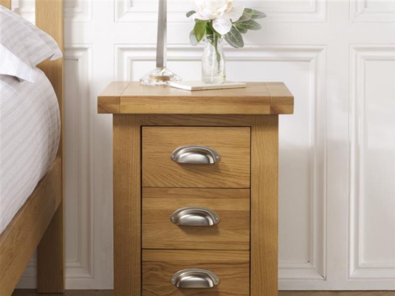 Birlea Woburn Oak 3 Drawer Small Bedside