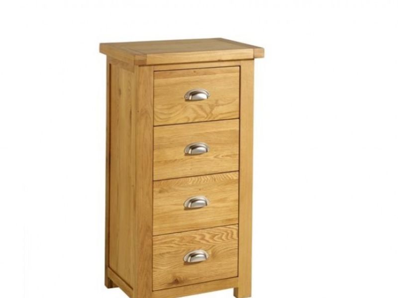 Birlea Woburn Oak 4 Drawer Narrow Chest