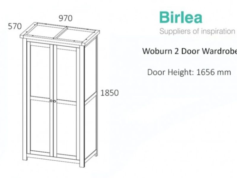Birlea Woburn Oak 2 Door Wardrobe