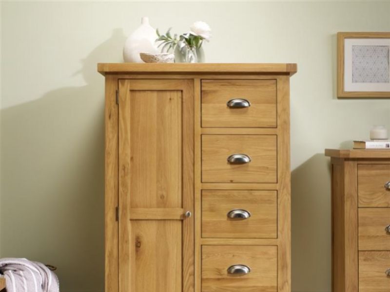 Birlea Woburn Oak 1 Door 5 Drawer Wardrobe