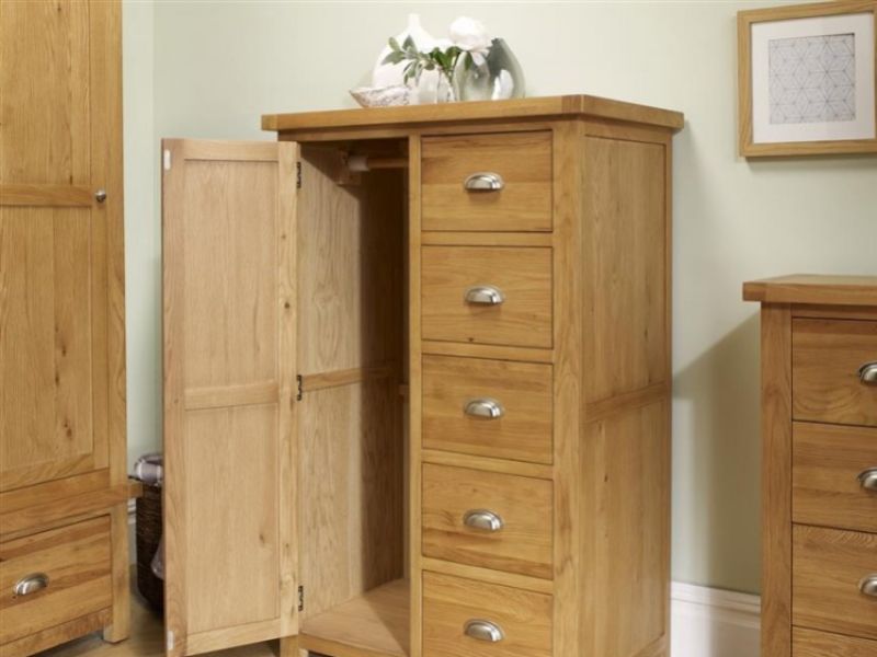 Birlea Woburn Oak 1 Door 5 Drawer Wardrobe