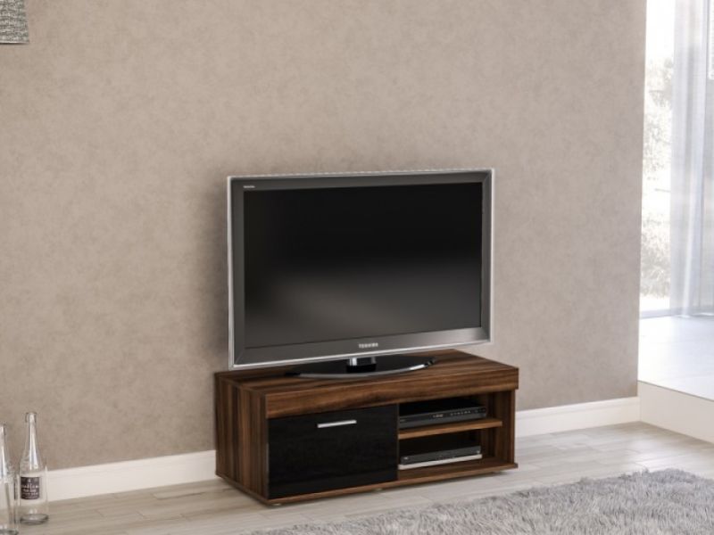 Birlea Edgeware Small TV Unit In Walnut And Black