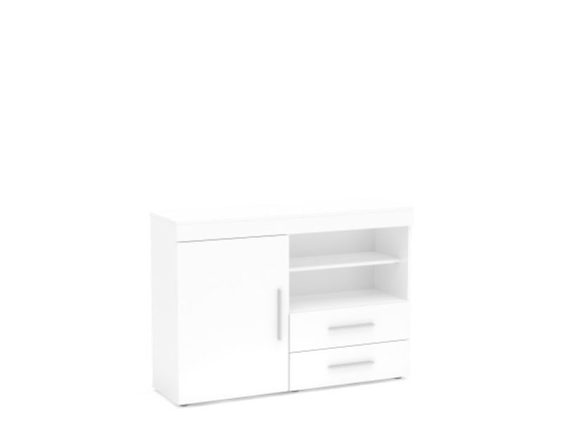 Birlea Edgeware 1 Door 2 Drawer Sideboard In White