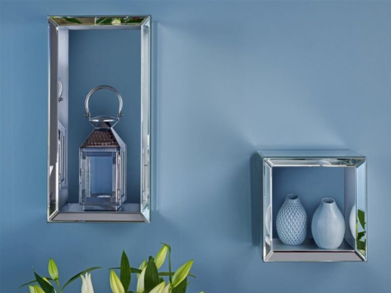 Birlea Valencia Mirrored Square Floating Shelf