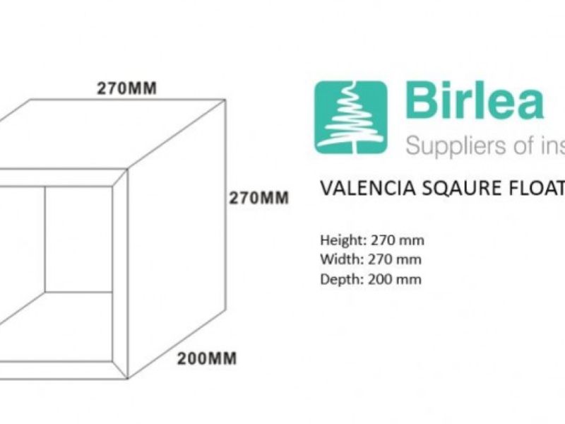 Birlea Valencia Mirrored Square Floating Shelf