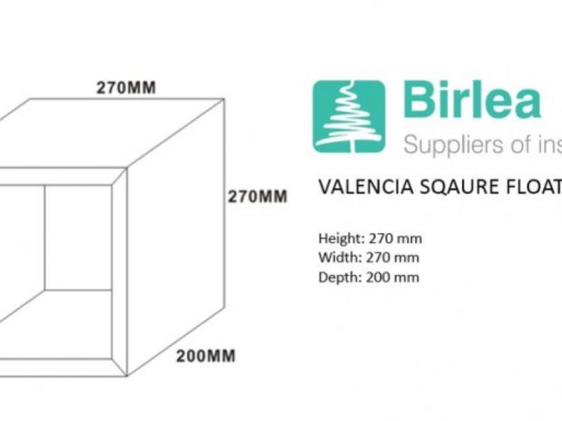 Birlea Valencia Mirrored Square Floating Shelf