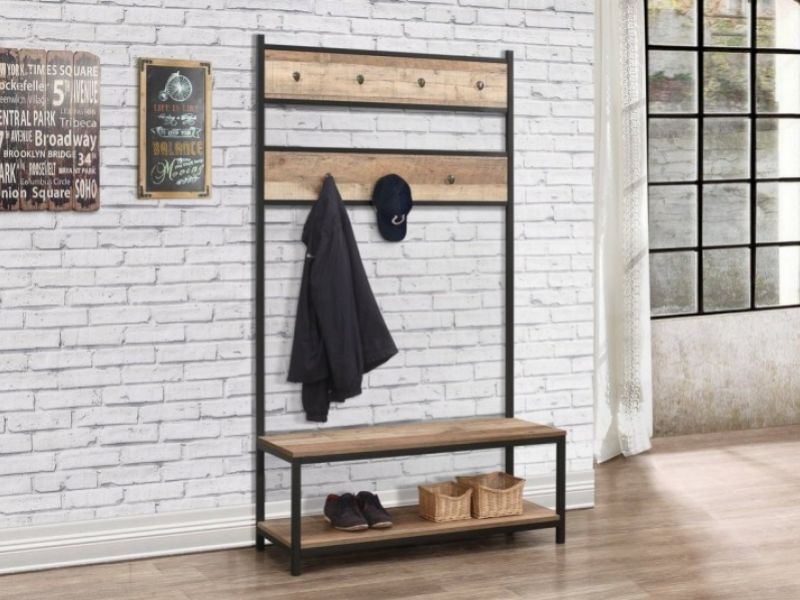 Birlea Urban Rustic Coat Rack And Bench