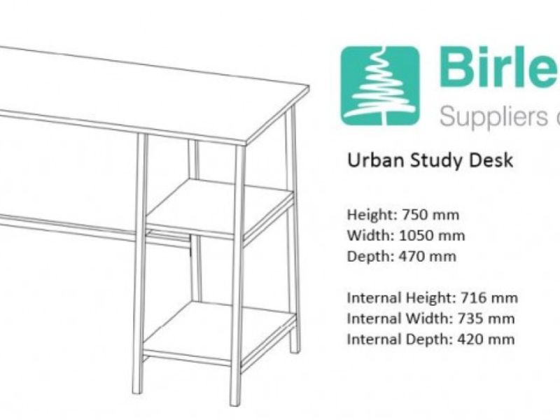 Birlea Urban Rustic Study Desk