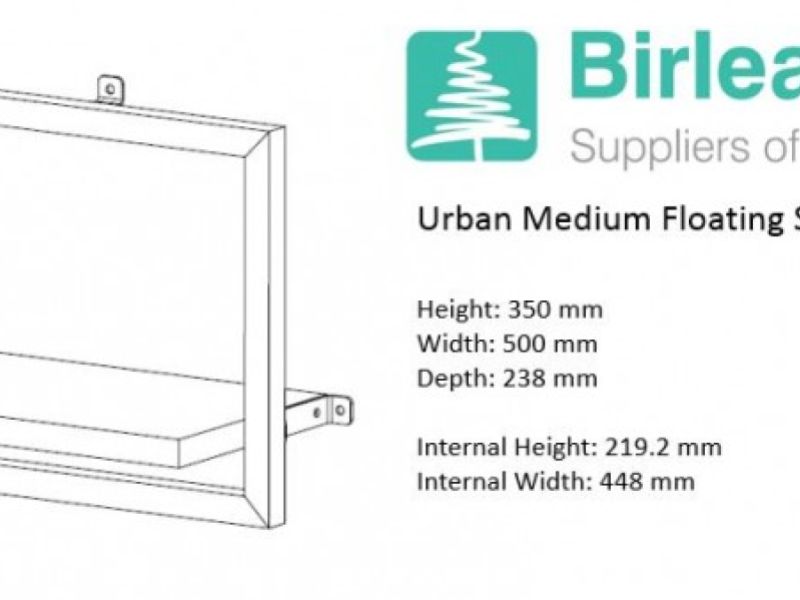 Birlea Urban Rustic Finish Medium Size Floating Shelf