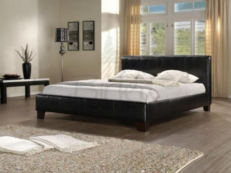 Birlea Brooklyn Black 4ft Small Double Faux Leather Bed Frame