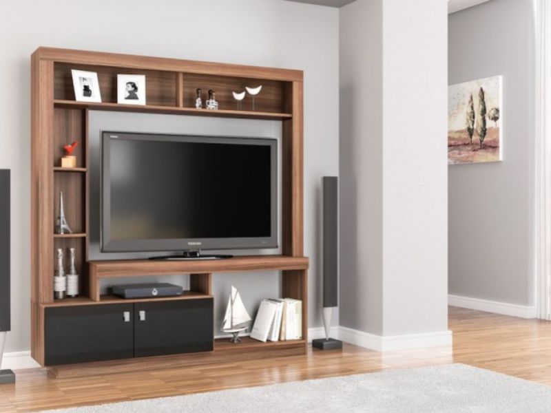 Birlea Zuma Entertainment Unit In Walnut And Black