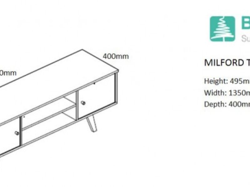 Birlea Milford TV Unit In White