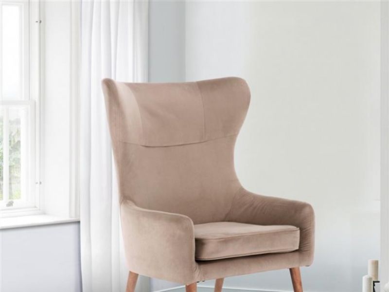 Birlea Bow Armchair In Beige Fabric